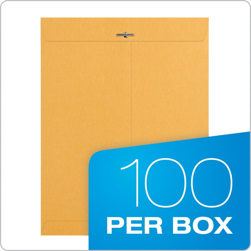 Quality Park, QUA37893, Gummed Kraft Clasp Envelopes, 100 / Box, Kraft, 9.5 x 12.5 Inches - Image 4